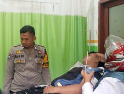 Personel Polsek Mamasa turun langsung pada TKP Kecelakaan Tunggal di Desa Rambusaratu