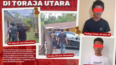 2 Pelaku Cabul Berhasil Diamankan Polsek Sanggalangi Dibackup Tim Resmob Polres Toraja Utara