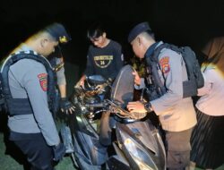 Cegah Aksi Kriminalitas di Malam Hari, Samapta Polres Majene Gelar Patroli Malam