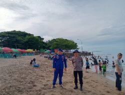 Sat Polair Polres Polman Monitoring Kegiatan Masyarakat di Pantai Bahari Polewali