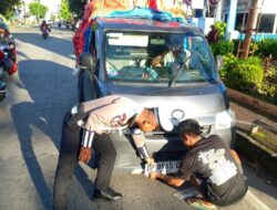 Satlantas Polres Gowa Beri Teguran Pengemudi Pick-Up ODOL dan TNKB Tidak Sesuai.