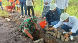 Dukung Pembangunan Rumah Ibadah, Batituud Koramil 05 Grati Hadiri Peletakan Batu Pertama Pembangunan Masjid