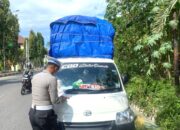 Satlantas Polres Majene Gelar Penertiban Kendaraan Overload di Jl. Jenderal Sudirman