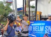 Hari Pertama Operasi Patuh Semeru 2025 Polres Trenggalek Bagi – bagi Helm Gratis