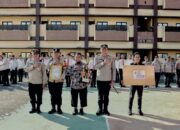 Kapolres Gowa Pimpin Upacara Penyerahan Penghargaan Juara 1 Pos Satkamling Tingkat Polda Sulsel Tahun 2025