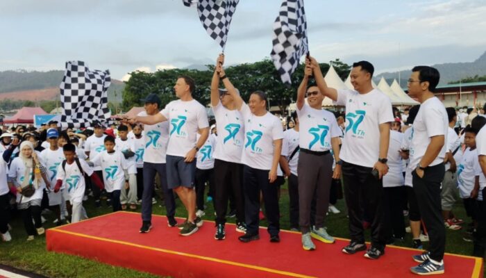 Pererat Kebersamaan dan Sehat Bersama , Lantamal VI dan PT Vale Jalan Sehat dan Senam HUT 57 tahun PT Vale Indonesia