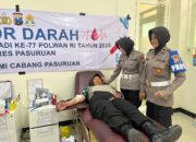 Polwan Polres Pasuruan Gelar Donor Darah Sambut Hari Jadi ke-77 Polwan RI