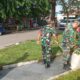 Koramil 404-05 Tanjung Enim Pimpin Gotong Royong Bersihkan Kawasan Tugu Kujur