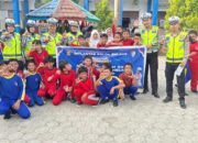 Polantas Polda Sulawesi Barat Terus Gencar Bangun Budaya Tertib Helm Lewat Sosialisasi di Sekolah-sekolah Mamuju