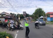 Pelayanan Pagi Hari, Sat Lantas Polres Majene Gelar Commander Wish di Titik Rawan Macet