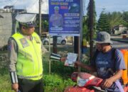 Ayo Pakai Helm SNI! Unit Kamsel Sat Lantas Polres Pasangkayu Gencarkan Himbauan Tertib Berlalu Lintas