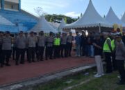 Polresta Mamuju Gelar Apel Kesiapan Pengamanan Konser Musik Last Child di Stadion Manakarra