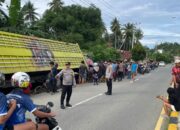 Sigap Tangani Laka Lantas, Pamapta Polres Pasangkayu Amankan TKP di Jalan Trans Sulawesi