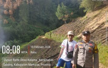 Bhabinkamtibmas Laksanakan Monitoring Lahan Persiapan Tanam Jagung di Kabupaten Mamasa