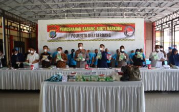 Polresta Deli Serdang Musnahkan Barang Bukti Narkoba Senilai Tujuh Miliar Lima Puluh Tujuh Juta Rupiah