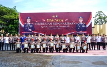 Bongkar 15 Kasus Curanmor, Kapolresta hingga 11 Personel Polresta Mamuju Diguyur Penghargaan Kapolda Sulbar