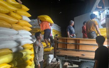 Personel Polsek Aralle Dampingi Pengiriman 3 Ton Jagung Petani ke Bulog Polewali Mandar