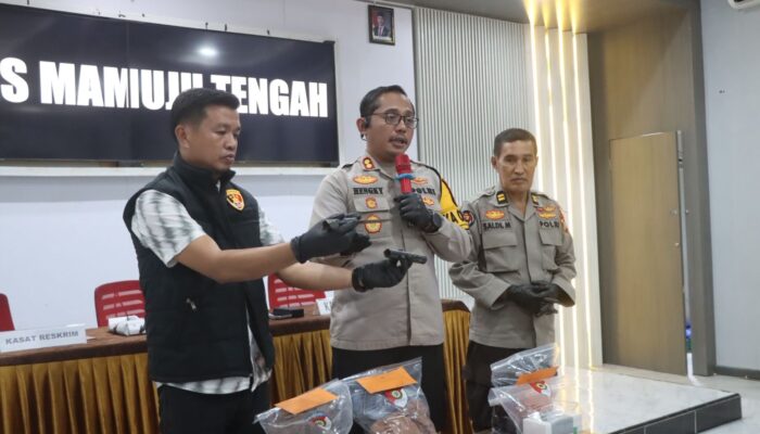 Polres Mamuju Tengah Gelar Press Release Kasus Pemerkosaan dan Pencurian Dengan Kekerasan Terhadap Kurir Perempuan
