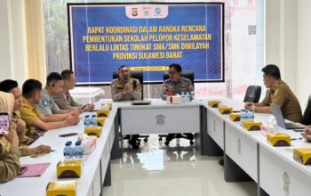 Wujudkan Generasi Tertib Lalu Lintas, Ditlantas Polda Sulbar Gelar Rakor Pembentukan “Sekolah Pelopor Keselamatan”