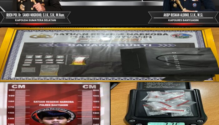 Polres Banyuasin Amankan Pengedar Sabu Belia, 13 Paket Ditemukan di Kamar.