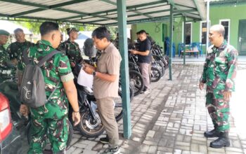 Tegakkan Disiplin dan Cegah Kecelakaan, Staf Intel Kodim Gelar Pemeriksaan Kelayakan Kendaraan