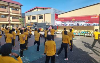 Olahraga Pagi Bersama, Polres Gowa Tingkatkan Kebugaran dan Kekompakan Personel