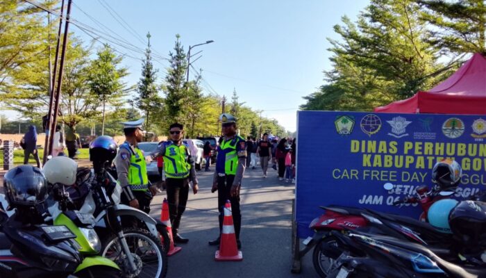 Jaga Kamseltibcarlantas, Satlantas Polres Gowa Kawal Car Free Day Minggu Pagi