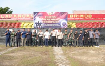 Eksebisi Menembak Forkopimda Warnai Keseruan HUT Bhayangkara ke-80 di Polda Sulbar