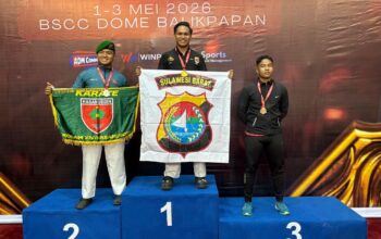 Bripda Risaldi Kembali Harumkan Nama Polda Sulbar, Tambah Koleksi Emas di Ajang Karate Piala Menhan RI