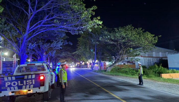 Patroli Blue Light Satlantas Polres Majene Antisipasi Balap Liar dan Pelanggaran Lalu Lintas Dimalam Hari