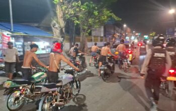 Patroli Pleton Siaga Polres Pasuruan Kota Amankan 14 Motor Diduga Balap Liar