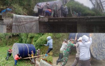 Sinergi Babinsa dan Masyarakat Ganti Tandon Air