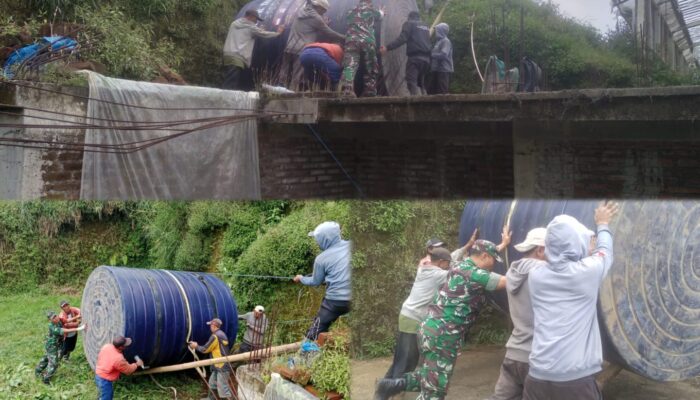 Sinergi Babinsa dan Masyarakat Ganti Tandon Air