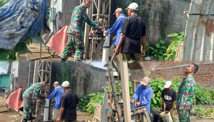 Pastikan Program TNI Manunggal Air Tepat Sasaran, Danramil Rejoso Tinjau Langsung Pengeboran Air di Arjosari