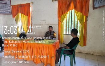 Bhabinkamtibmas Polsek Mambi Pererat Silaturahmi dengan Warga Lewat Sambang dan DDS di Salumokanan