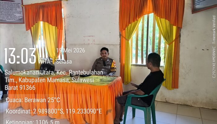 Bhabinkamtibmas Polsek Mambi Pererat Silaturahmi dengan Warga Lewat Sambang dan DDS di Salumokanan