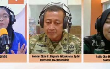 TNI Gelar Siaran Interaktif, Kesdam XIV Hasanuddin Perkuat Peran Strategis Tekan Kasus TBC