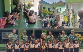 Kenalkan Profesi TNI Sejak Dini, Koramil Purwosari Terima Kunjungan PAUD