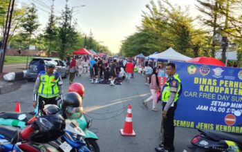Wujud Pelayanan Prima, Satlantas Polres Gowa Amankan Aktivitas CFD Minggu Pagi