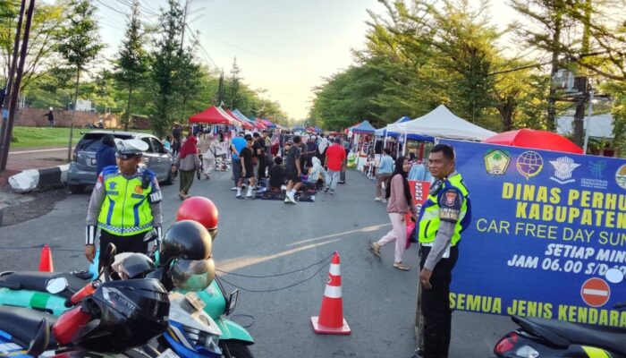 Wujud Pelayanan Prima, Satlantas Polres Gowa Amankan Aktivitas CFD Minggu Pagi