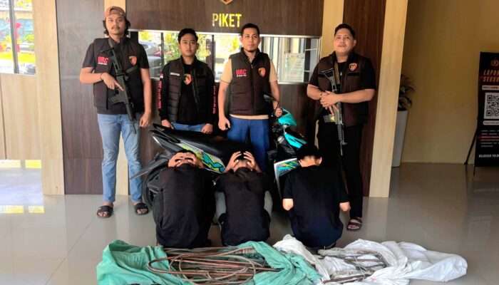 Respon Cepat, Tim Resmob Jatanras Polda Sulbar Tangkap 3 Pelaku Pencurian Tembaga Menara PLN