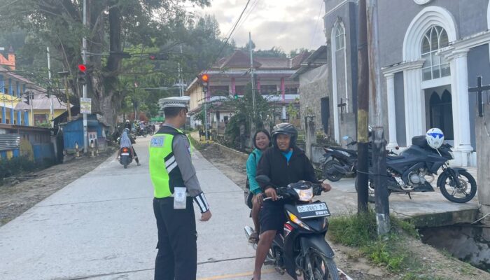 Satlantas Polres Mamasa Gelar Pamturlalin Pagi, Wujudkan Kamseltibcarlantas yang Aman dan Lancar