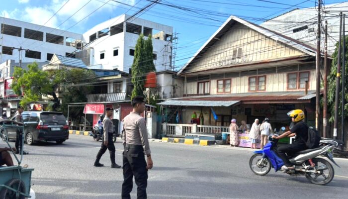 Patroli Samapta Polres Majene Sasar Jalan Protokol dan Pasar Sentral, Persempit Ruang Gerak Pelaku Kejahatan dan Premanisme