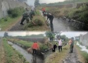Cegah Penyumbatan dan Banjir, Babinsa Ngerong Ajak Warga Bersihkan Sungai