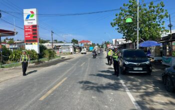 Cegah Kemacetan dan Laka Lantas, Satlantas Polres Majene Intensifkan Patroli di Jalur Trans Kota Majene