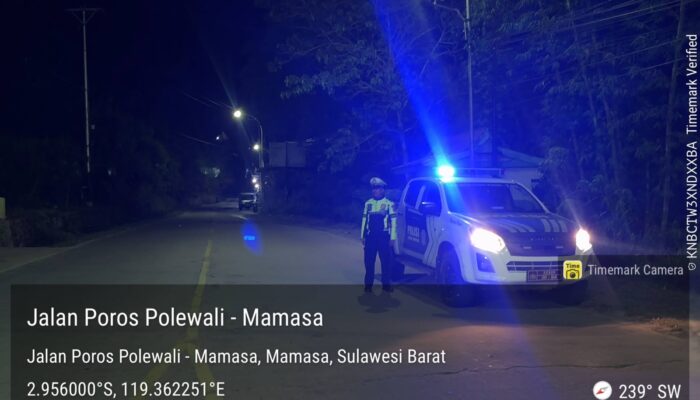 Hadirkan Rasa Aman di Malam Hari, Satlantas Polres Mamasa Gelar Patroli “Blue Light” di Titik Rawan Laka dan Longsor