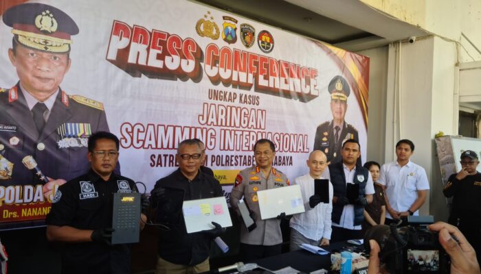 Polrestabes Surabaya Amankan 45 Tersangka Hasil Pengembangan Penyidikan Kasus Siber Internasional