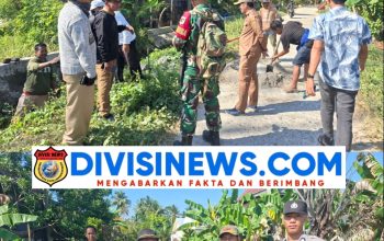 Bhabinkamtibmas Rappang Barat Hadiri Perbaikan Kebocoran Irigasi Sekunder Bersama Instansi Terkait dan Kelompok Tani