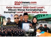 Gelar Konvoi ‘2026 Ganti Lurah’, Ribuan Warga Masyarakat Karangbahagia Dampingi Lurah Caum Daftar Kades