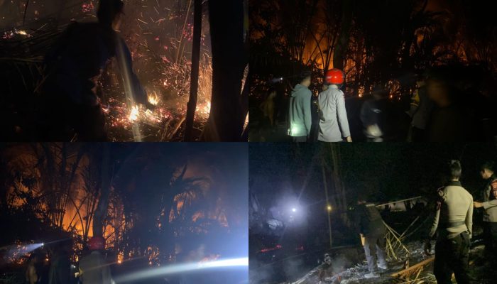 100 Are Lahan Terbakar di Bonra Polman, Polsek Wonomulyo dan Satgas Karhutla Berjibaku Padamkan Api